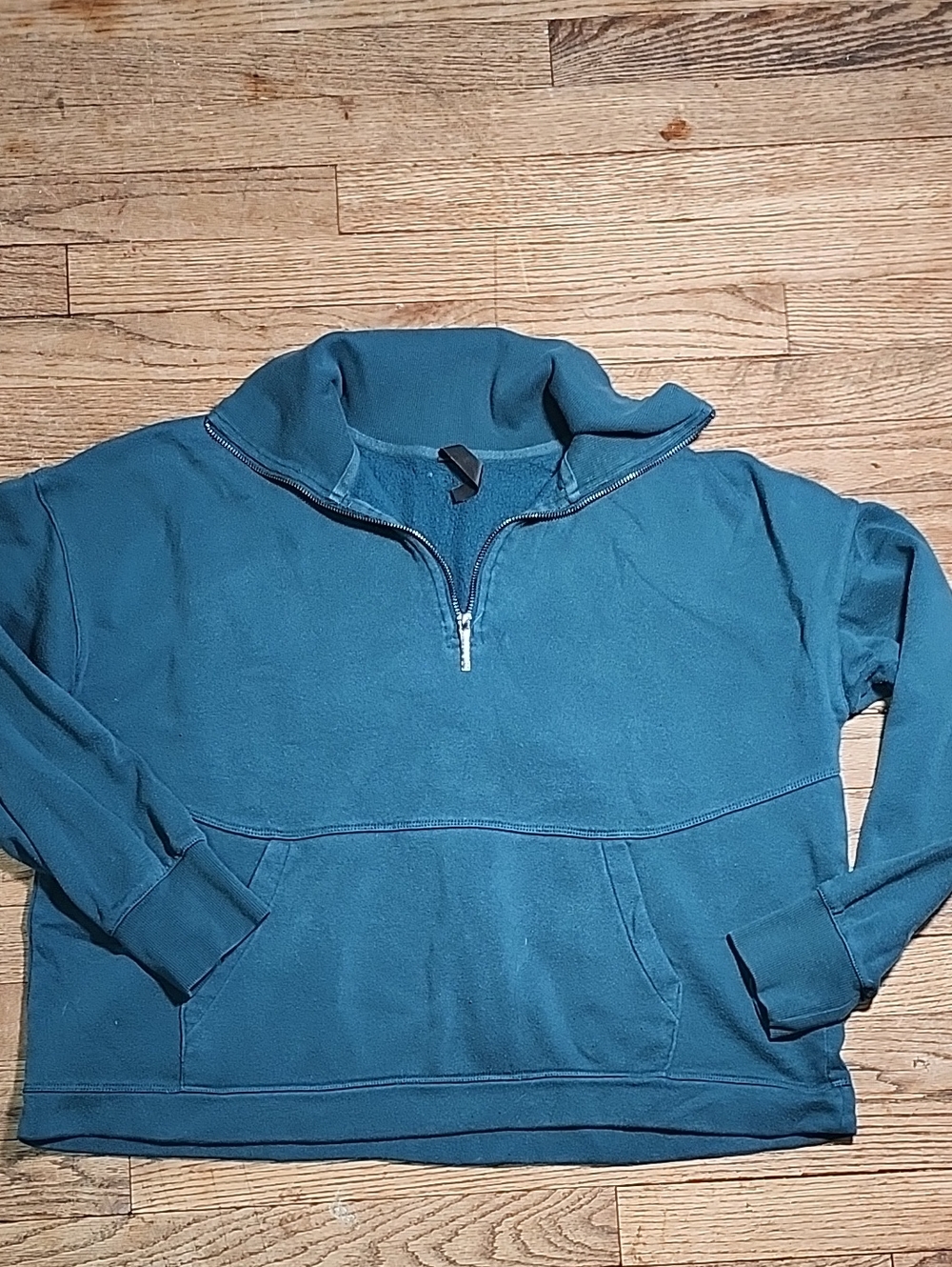 GAIAM Teal Quarter-Zip Pullover Sweater